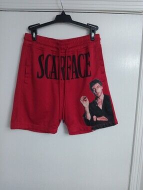 Scarface Red Graphic Mesh Shorts